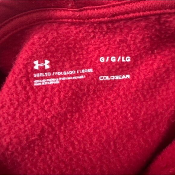 Under Armour ColdGear Loose Fit Red Hoodie Sweatshirt LG G/G 50-52 - Picture 3 of 4